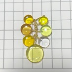 透明感の美しい　イエローのつぶつぶサークルピアス イヤリング  黄色が好き　ビタミンカラー