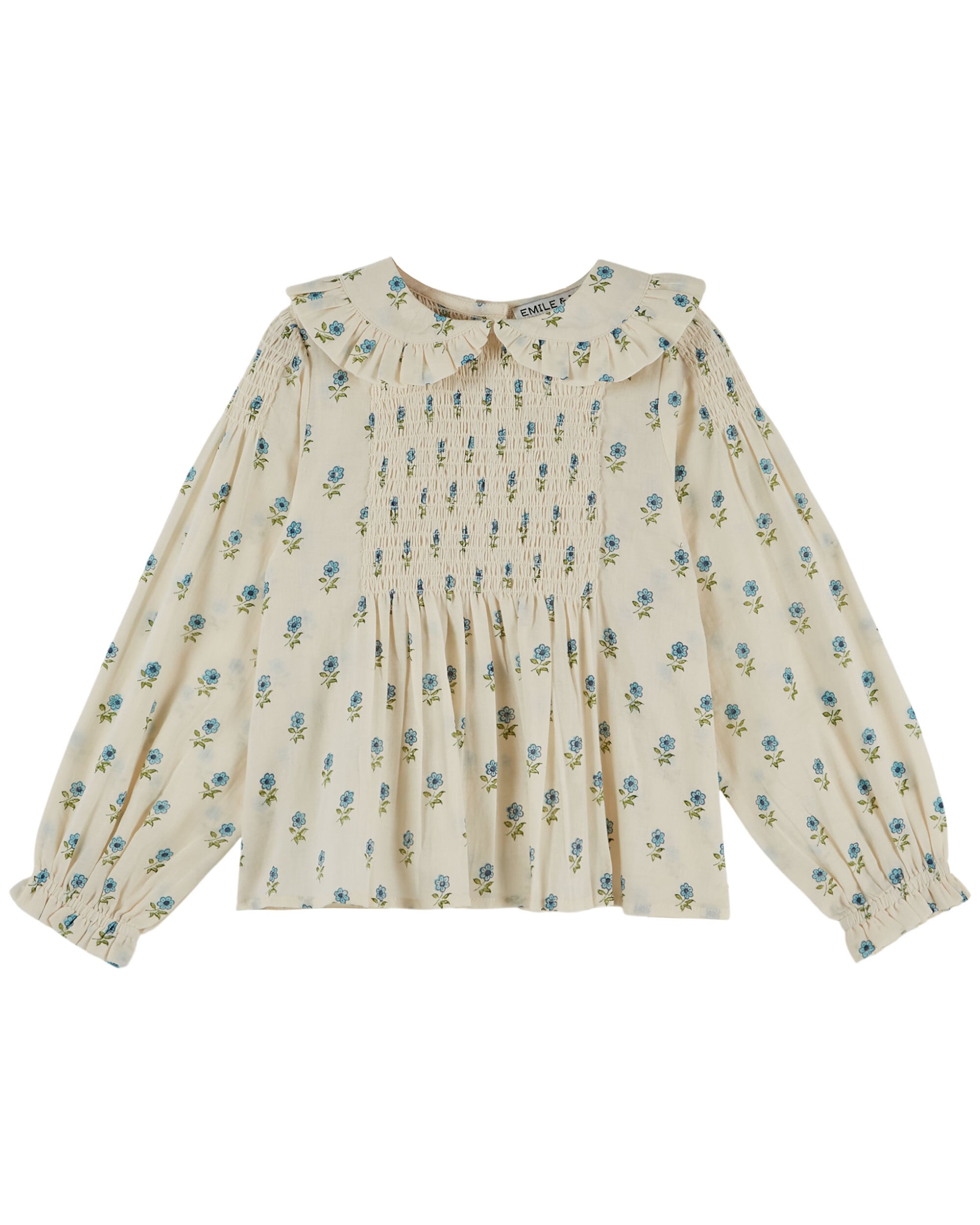 【Emile et Ida】Blouse Ecru floral smocked