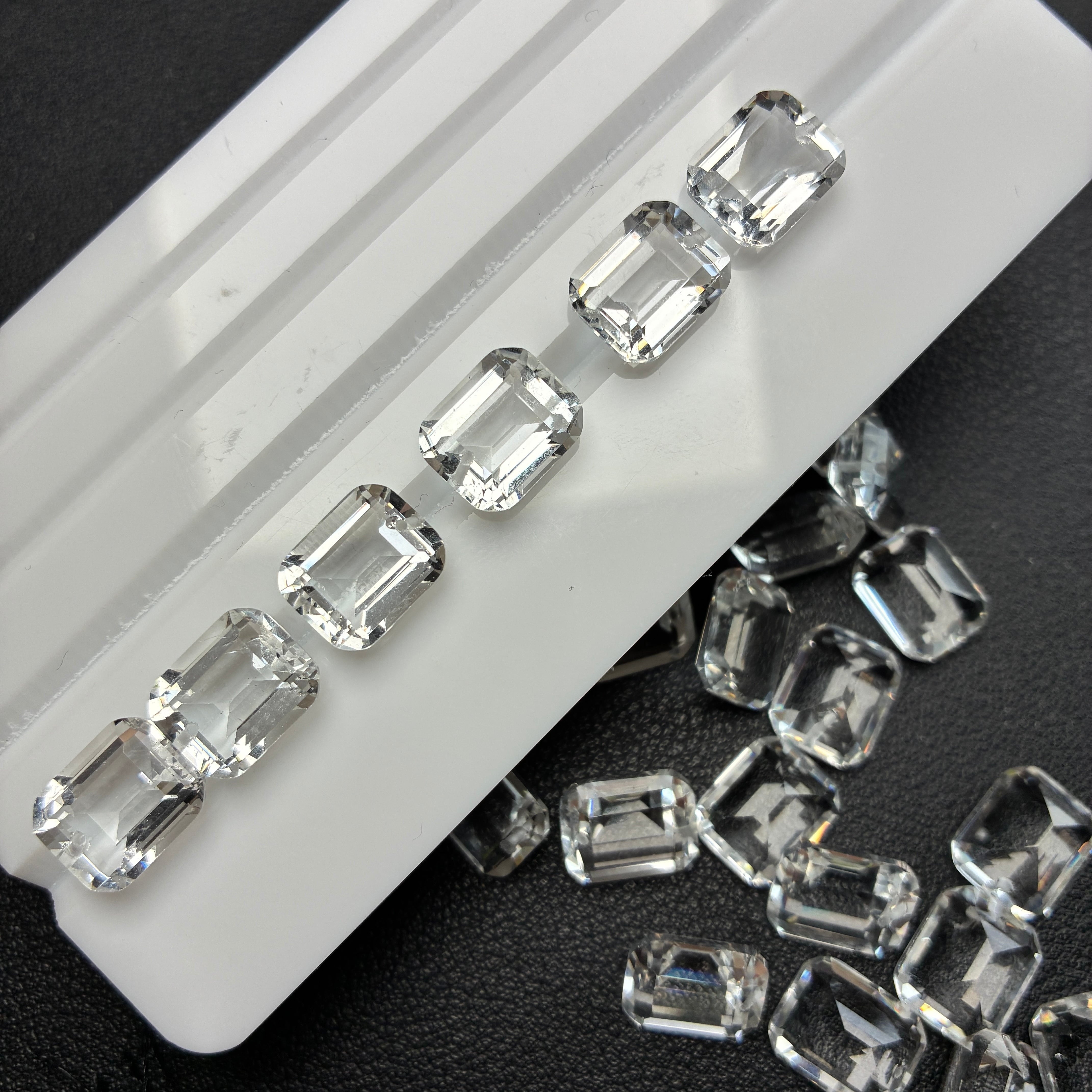 水晶　上穴あり　6粒セット｜K0103