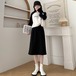 プリーツスカート 2024 ツイード半身スカート女性秋新作ウエストゴムパッケージヒップスカート