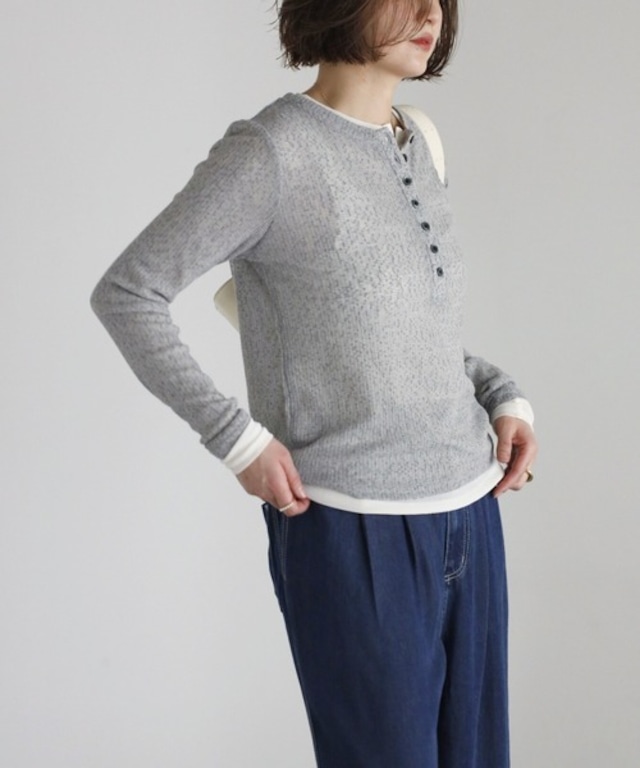 2setへンリーネックリンクル加工カットソー