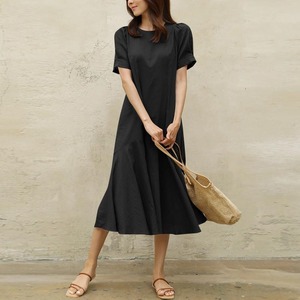 ワンピース シャツドレス ロングワンピース 切り替えワンピース フレアワンピース 切り替えフレアシャツワンピース ラウンドネック 半袖 ロング丈 フレア 切り替え Aライン 無地 アースカラー レディース かわいい 大人可愛い おしゃれ ガーリー エレガント 主役級 存在感 キュート きれいめ 上品 お出かけ ショッピング 休日 通勤 通学 デート 女子会 イベント 旅行 体型カバー ゆったり スタイルUP デイリー 万能 普段使い フェミニン シンプル 鮮度アップ