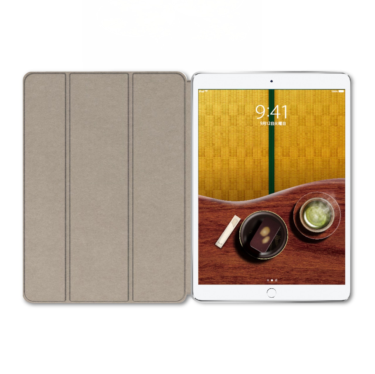 花鏡 - 和風 手帳型iPadケース（ダブル加工）