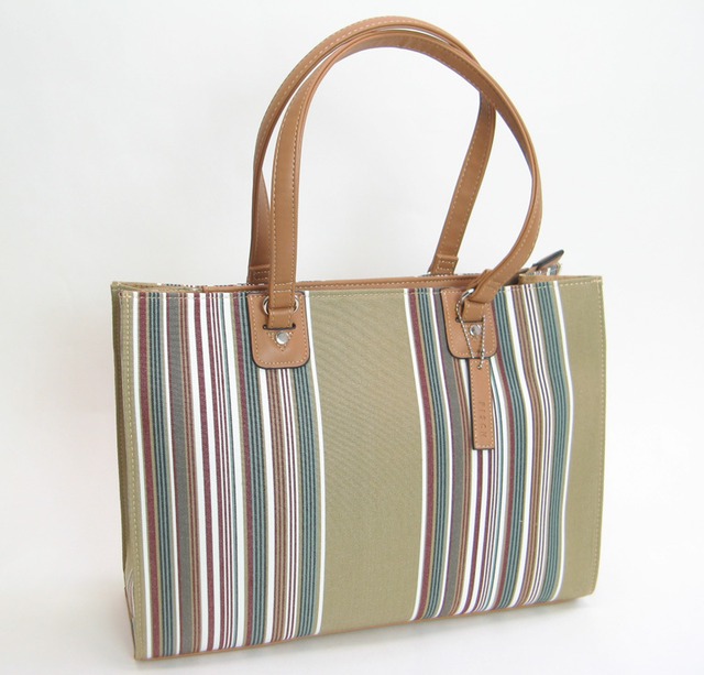 カラフルファブリック素材A4スクエアトート キャンバス生地  フローストライプ