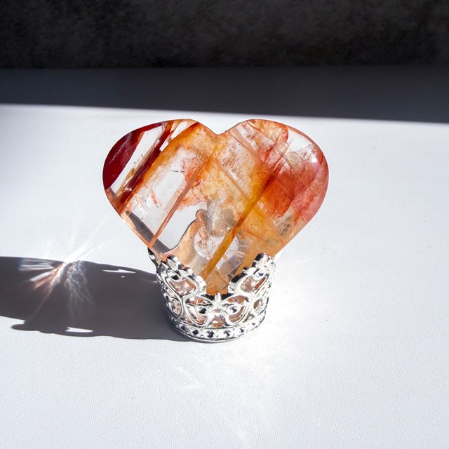 ダークファイヤークォーツ・ゴールデンヒーラー ハート ＊ Fire Quartz ＊ 天然石