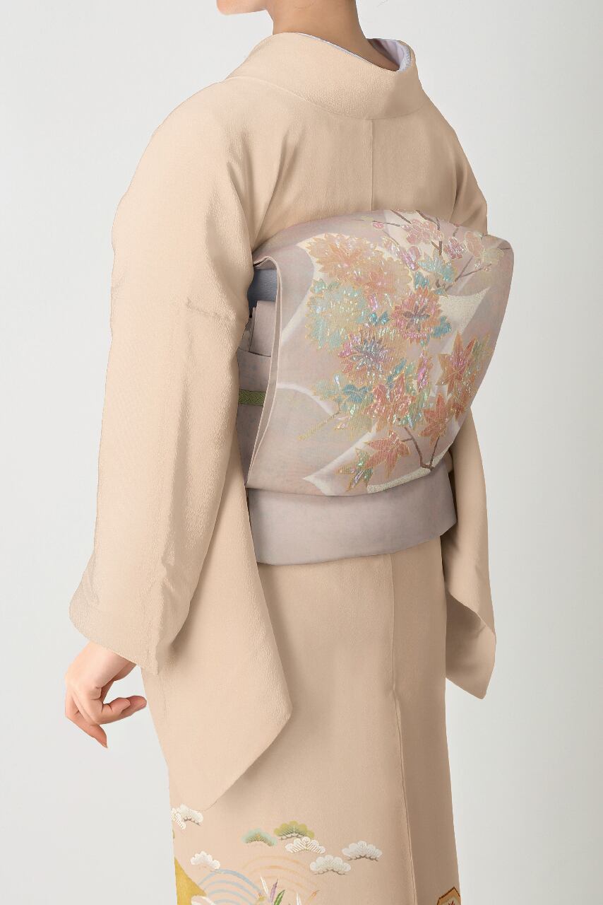 着物の袋帯 螺鈿織 珍品 逸品 （袋帯 螺鈿 春秋草花（らでんしゅん 