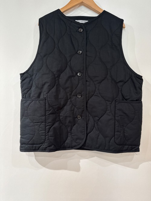 送料無料：SANVALLEY/コットン ローン 中わた キルティング ベスト　　ブラック