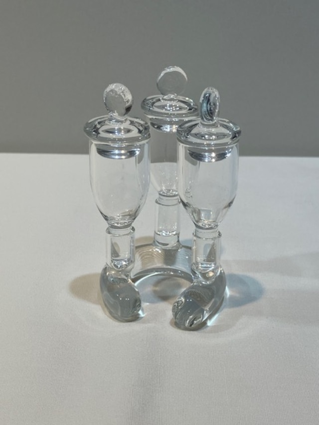 ⑩-23【馬蹄形】飾れるインクポット3色用(脱着タイプ・蓋付き)1点モノ 限定品 日本製 ガラスペン