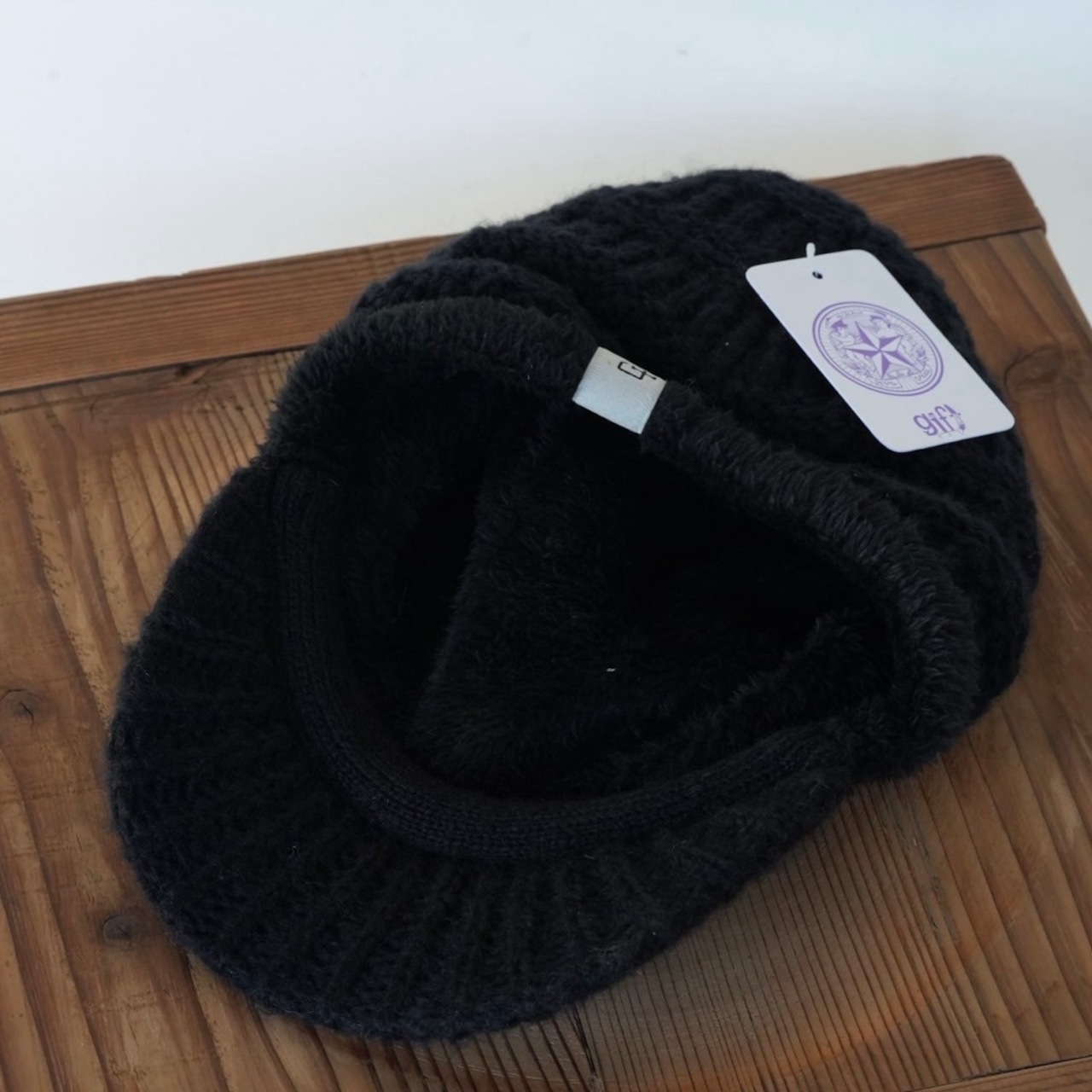 【gifthatオリジナル】モヘアタッチ裏ボアキャスケット