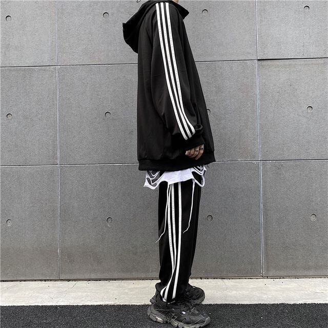 予約販売】メンズ セットアップ 上下 バイカラー ブラック ブルー 3本