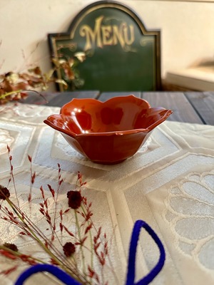 桔梗　本うるし塗の花型小鉢　漆器