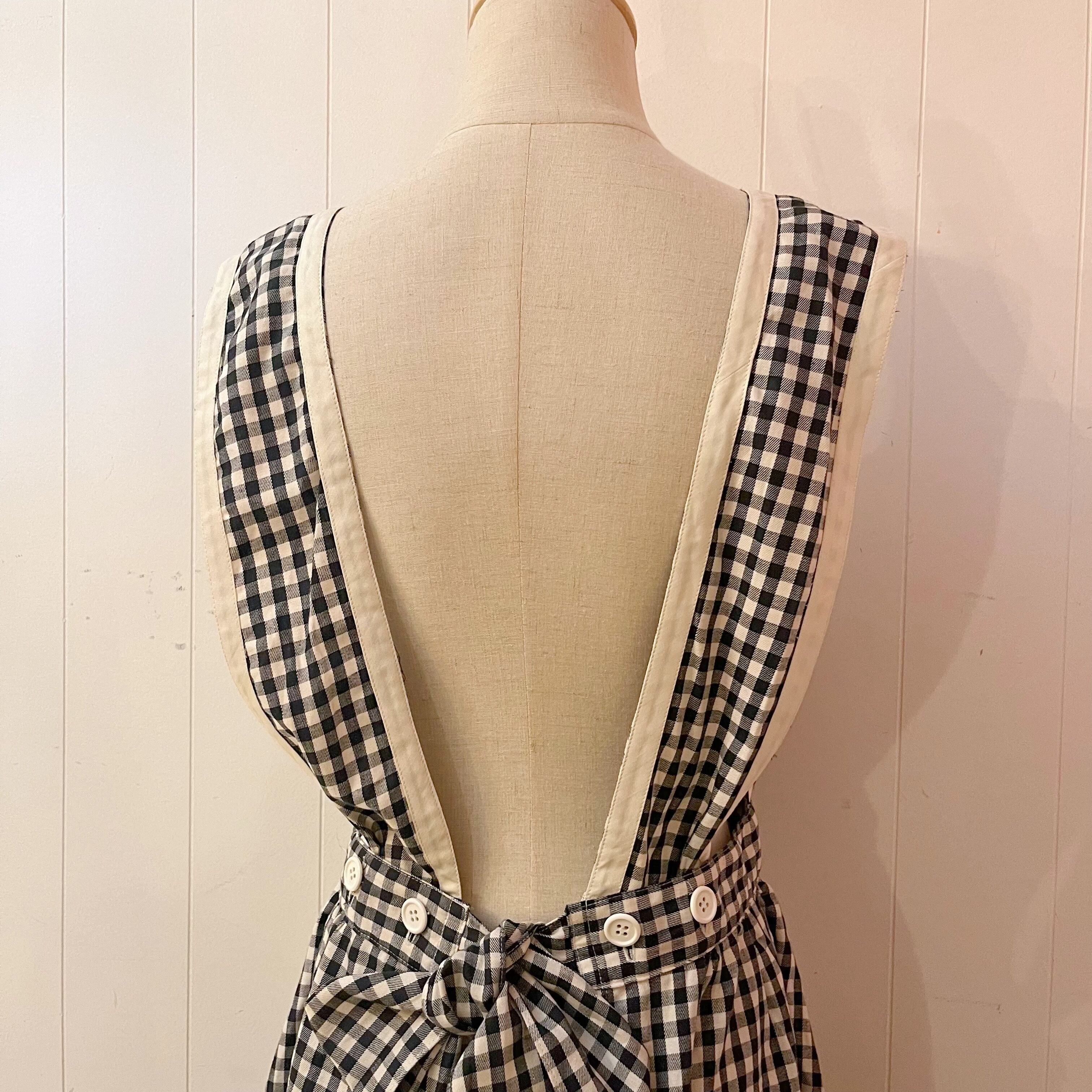 gingham check ribbon one-piece