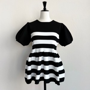 〈SELECT〉パフスリーブペプラムニット 906500