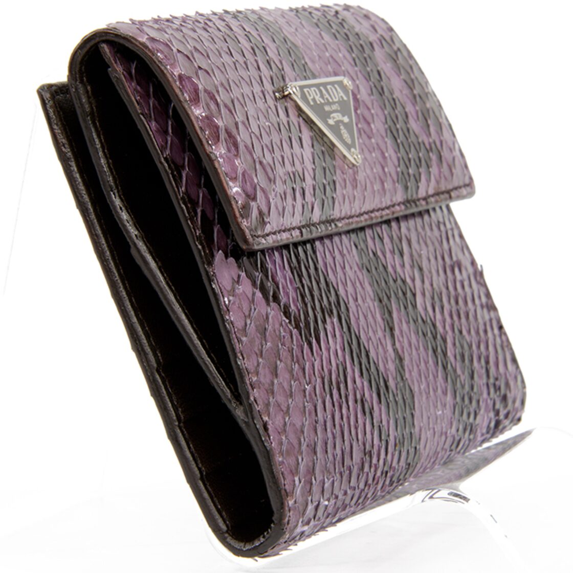 本物・送料無料・美品】PRADA・プラダ・短財布・二つ折り財布(パイソン 