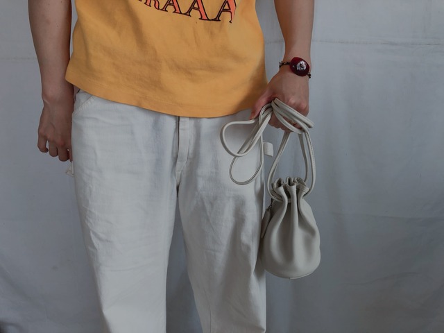 AMERICA 1990’s OLD COACH “WHITE Leather” 2way petit bag