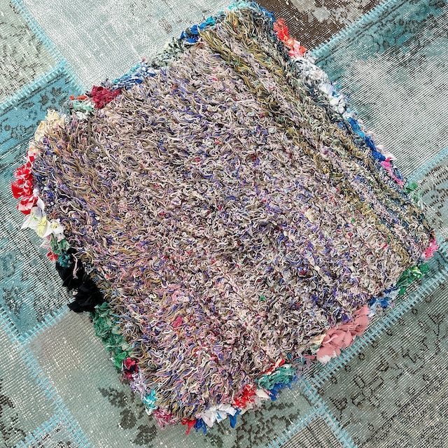 モロッコ ヴィンテージプフ CP003 | ブジャド フロアクッション | 55cm × 55cm × 20cm