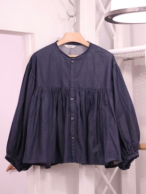 【HARVESTY】4OZ DENIM BOHEMIAN BLOUSE