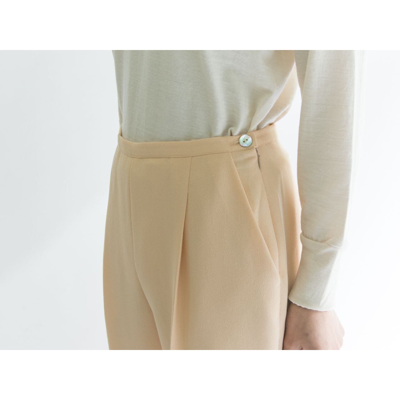 【Made in Italy】1tuck chiffon trouser （イタリア製 タック入りシフォントラウザー パンツ）3b