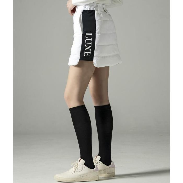 LUXEAKMPLUS リュクスエイケイエムプラス 中綿サイドロゴスカート