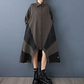 ドット パンチング シャツワンピース  00221