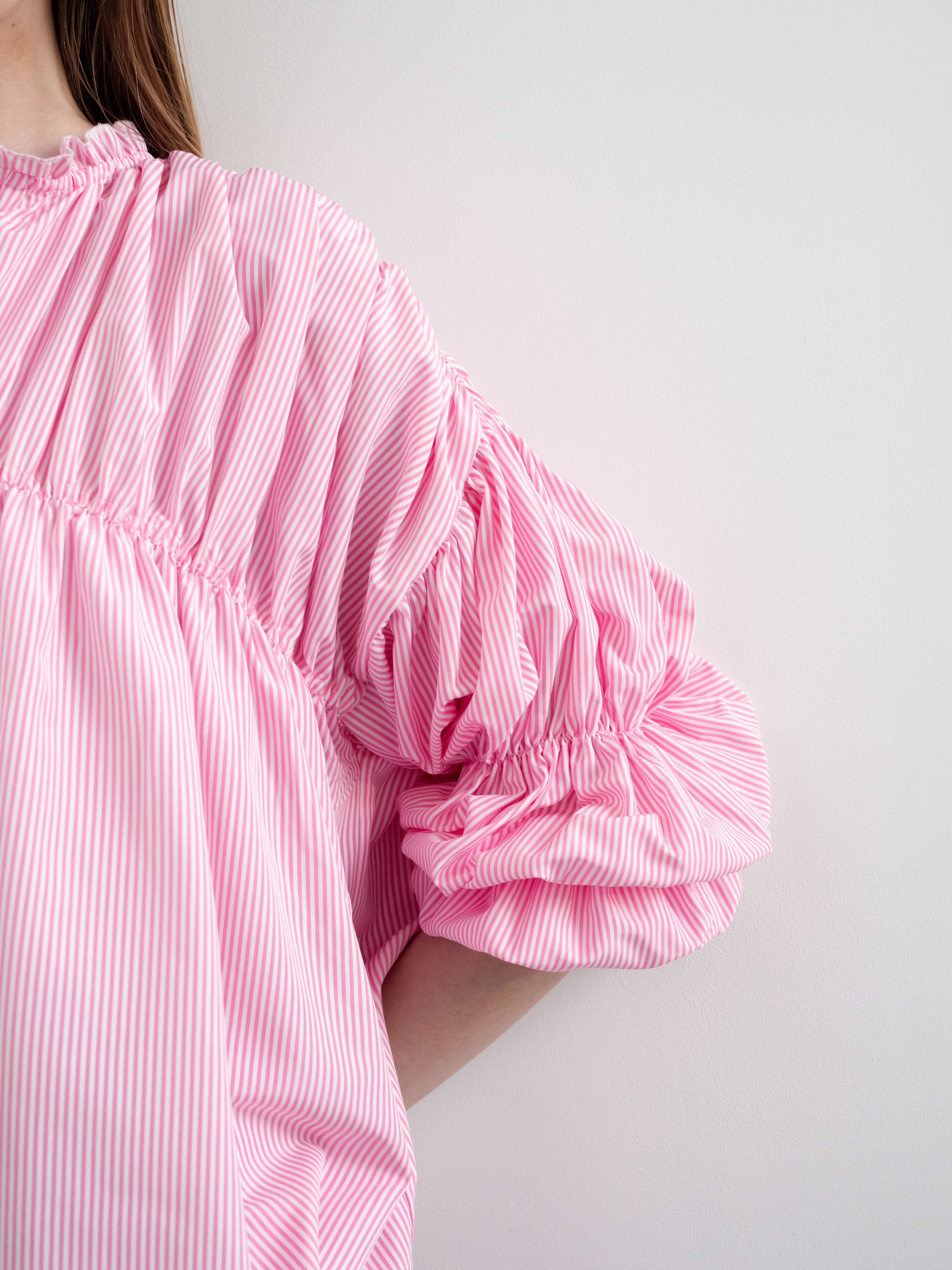 stripe triple shirring blouse | Katrin TOKYO