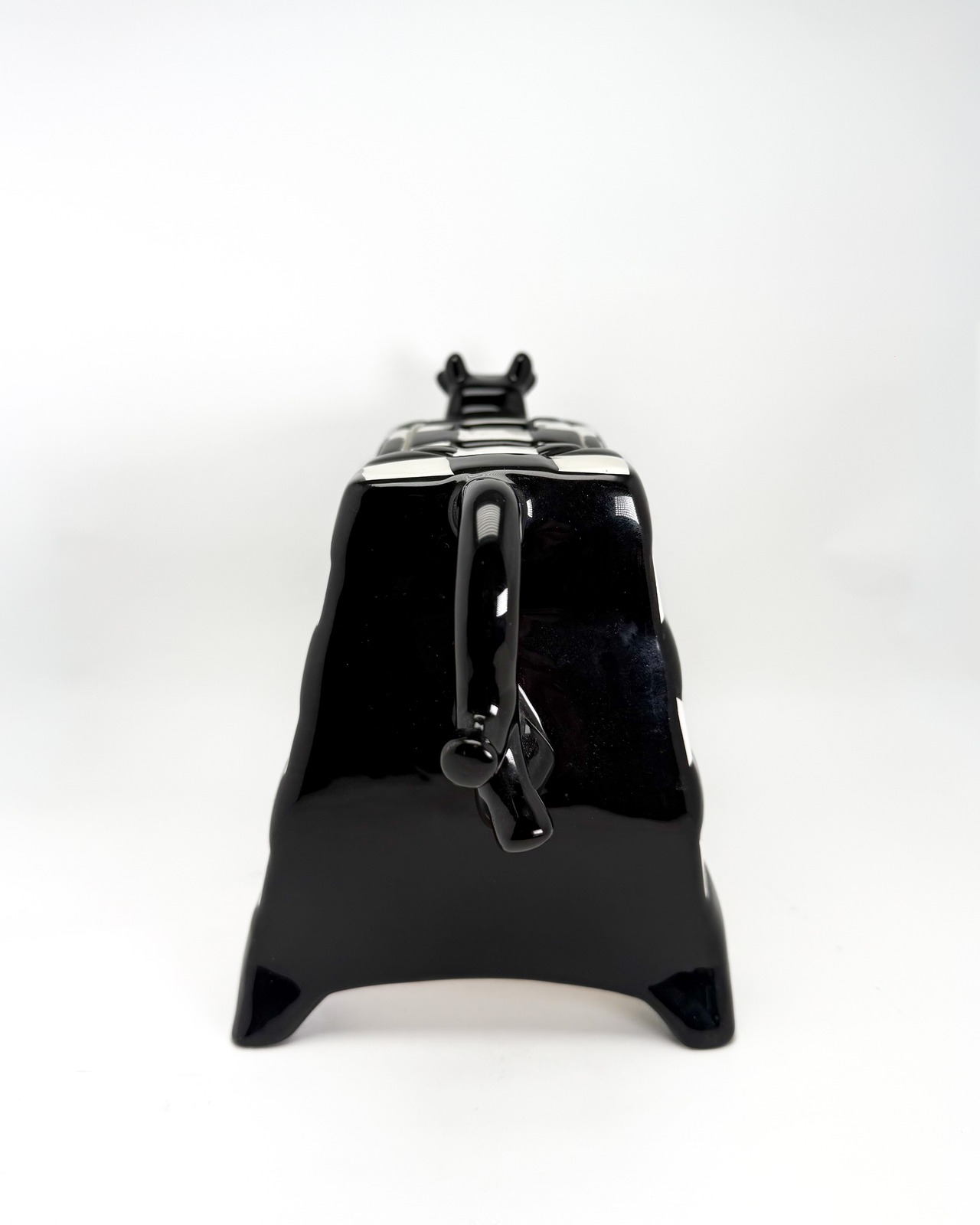 ヴィンテージ雑貨 セラミック チェッカーフラッグ 牛型ティーポット