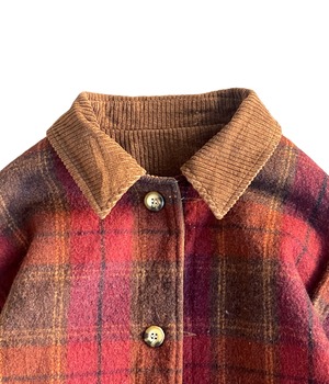 Vintage 90s reversible Jacket -corduroy / check-