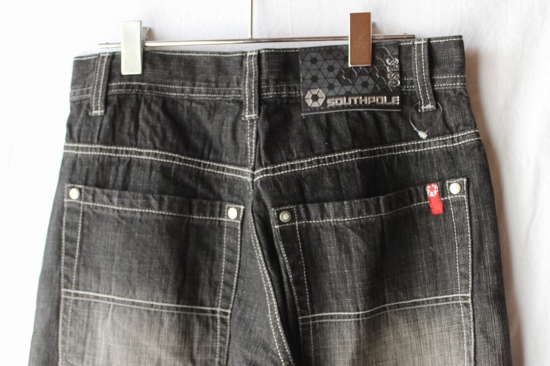 90s 00s ☆ SOUTH POLE 】 black baggy denim pants / mens, used 