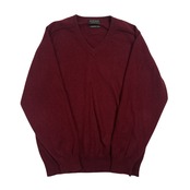 カシミヤ100% G.STAFF ジー・スタッフ Vネック ニット セーター サイズ L /ボルドー系 メンズ