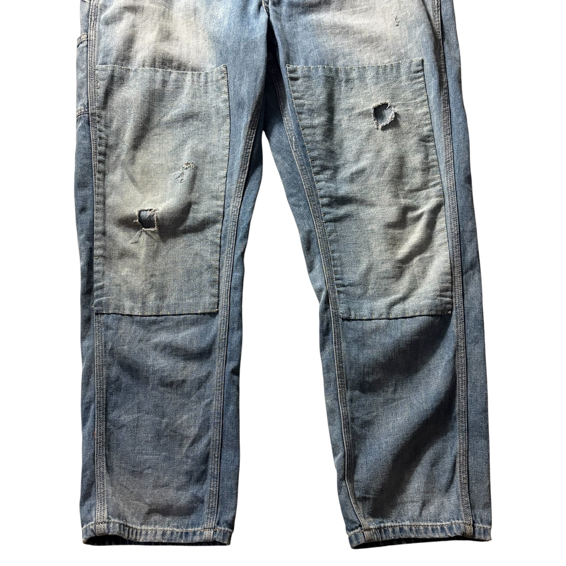 希少❗️POLO RALPH LAUREN オーバーオール　リペア加工　デニム　L POLO RALPH LAUREN repaired denim overalls | NOIR ONLINE