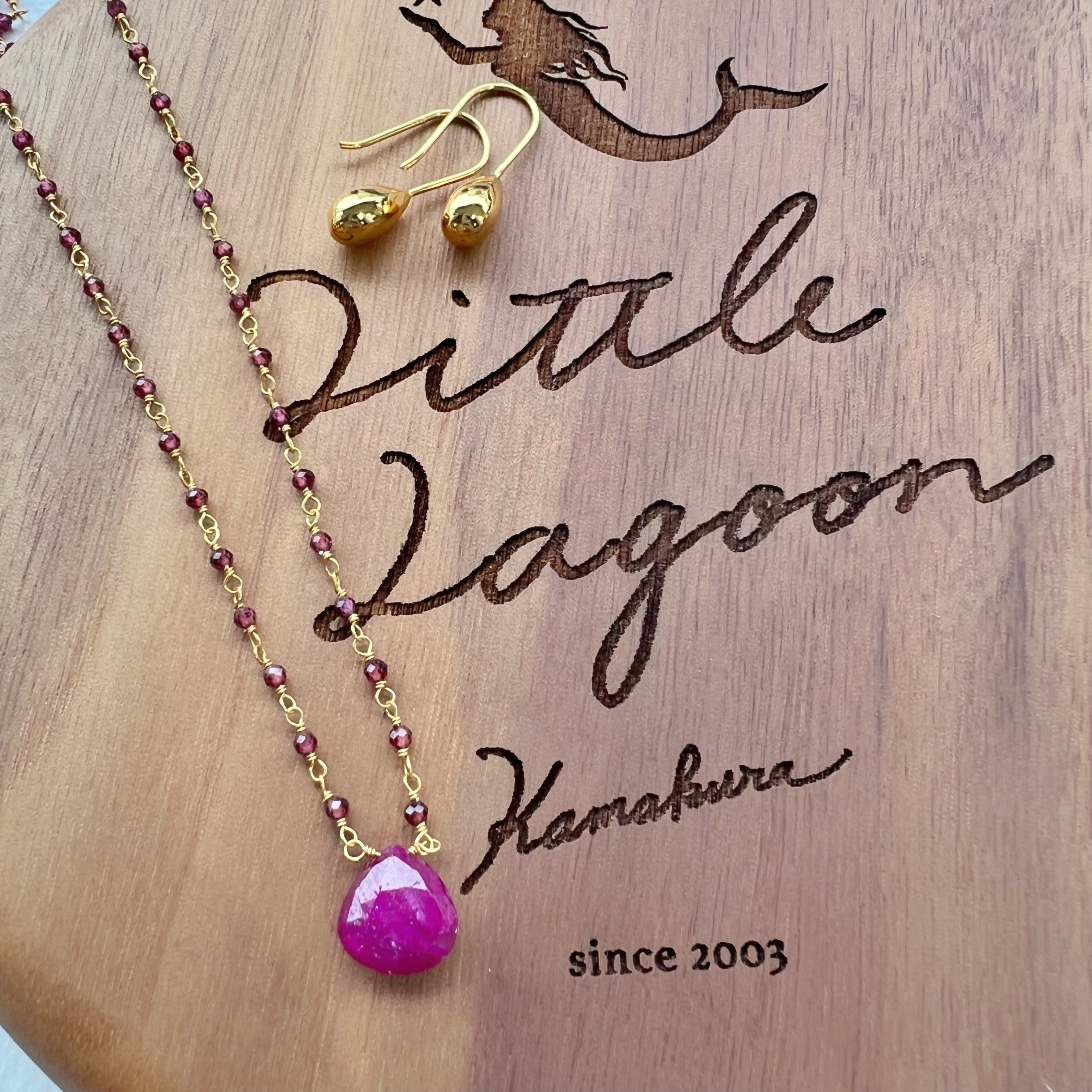 Gold Coating ルビートップ ガーネットネックレス | 【公式通販】鎌倉