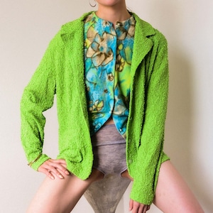 90s lime green lace light jacket