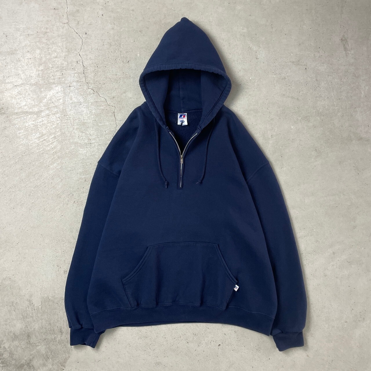 00年代 RUSSELL ATHLETIC ハーフジップ スウェットパーカー メンズ2XL 