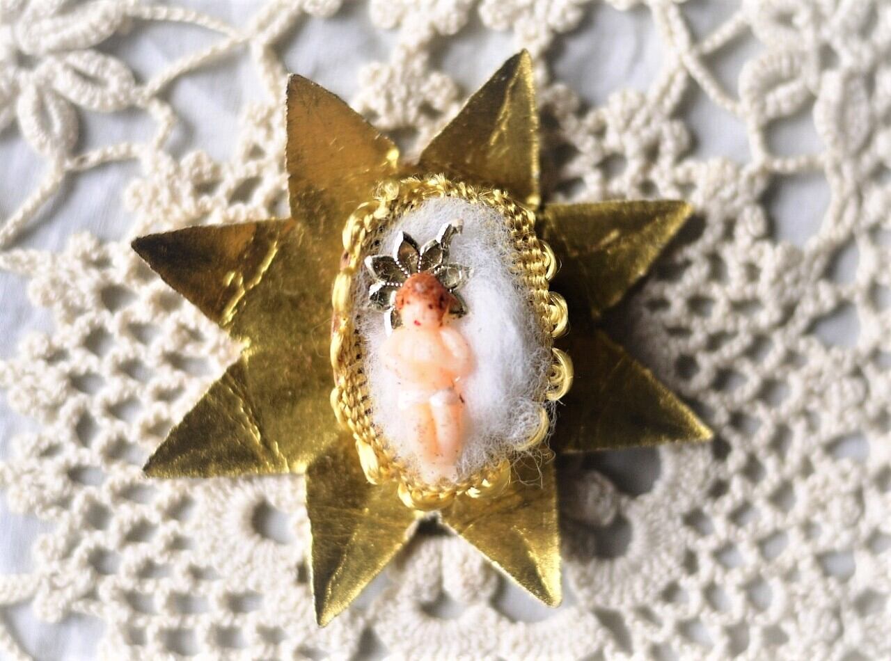 赤ちゃんイエス 星 ヴィンテージオーナメント 西ドイツ