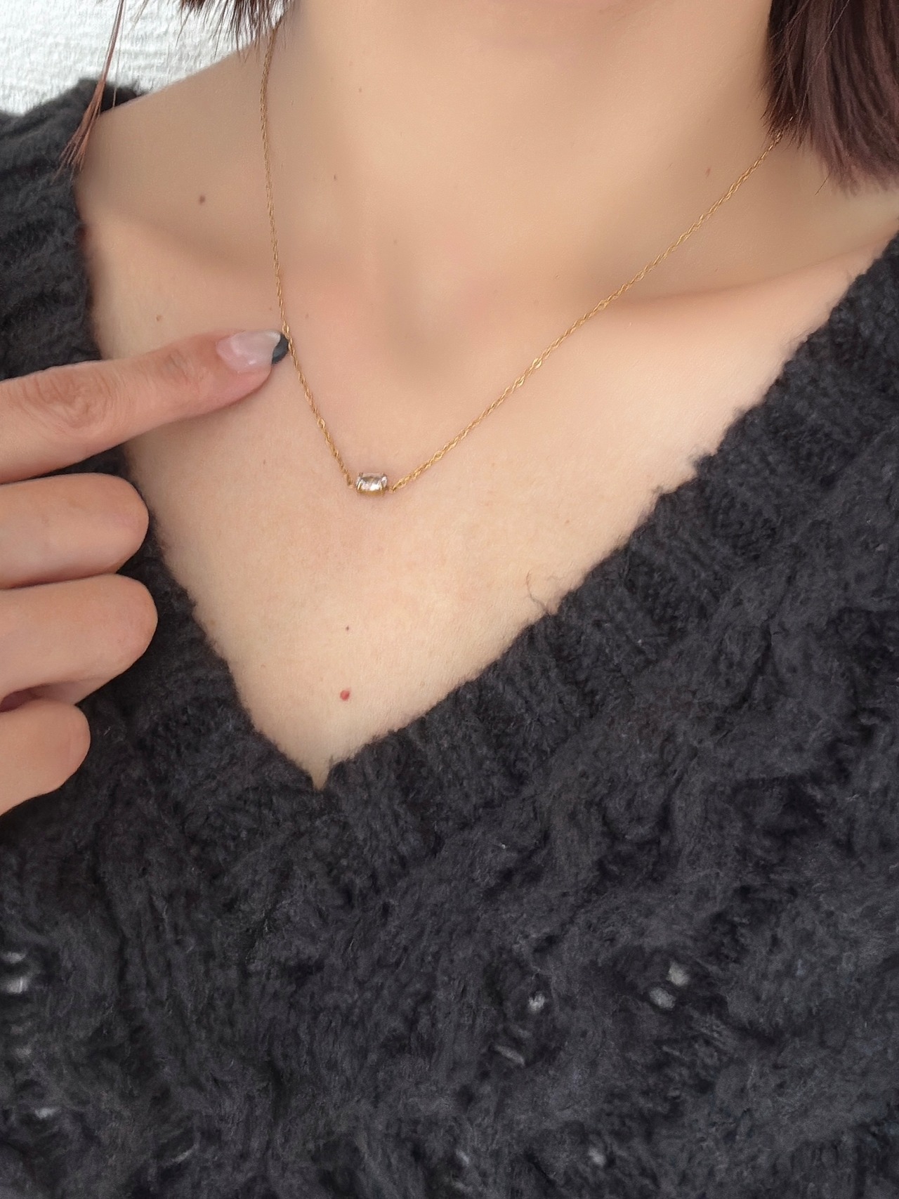 クリアストーンネックレス