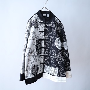 90s' "CHICO'S" asymmetry design china shirt jacket