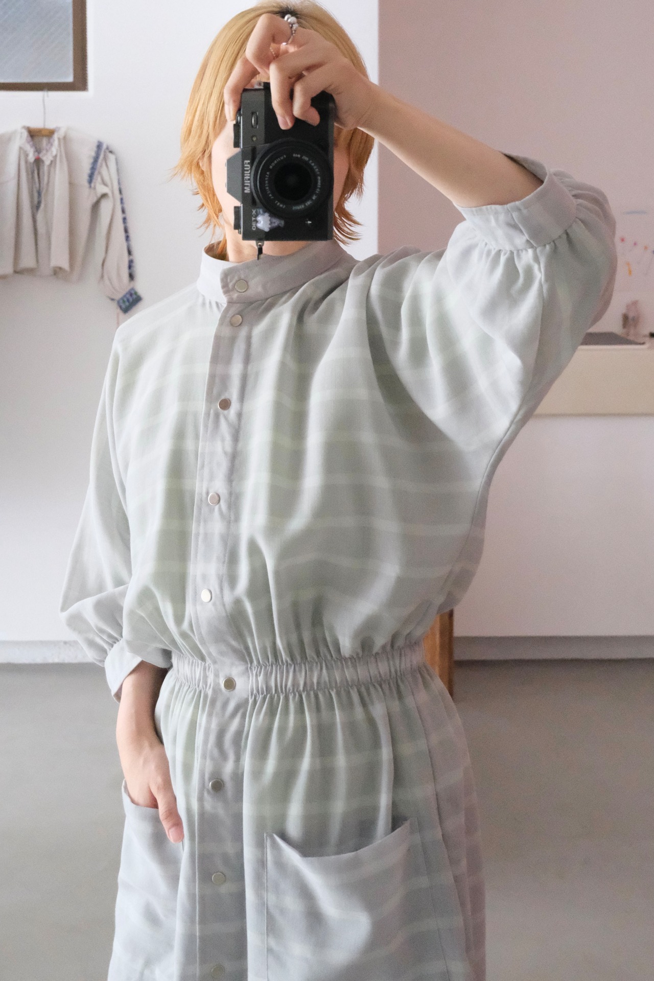 Vuokko icy grey dolman dress