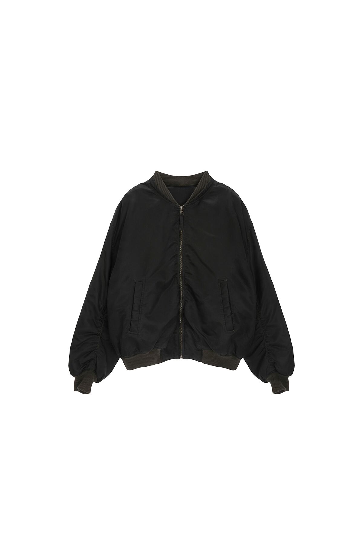 Matin Kim ブルゾン 韓国ブランド オーバーサイズ スタジアムジャンバー 10/14予約発送 [Matin Kim] WASHED HOODY BOMBER JUMPER FOR MEN IN