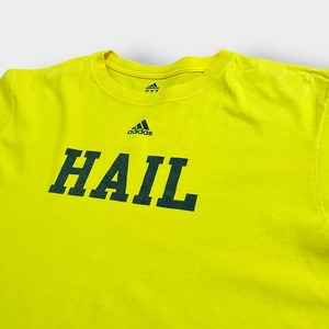 【adidas】HAIL ロゴ ロンT ロングTシャツ 長袖Tシャツ プリント X-LARGE ビッグサイズ イエロー アディダス US古着