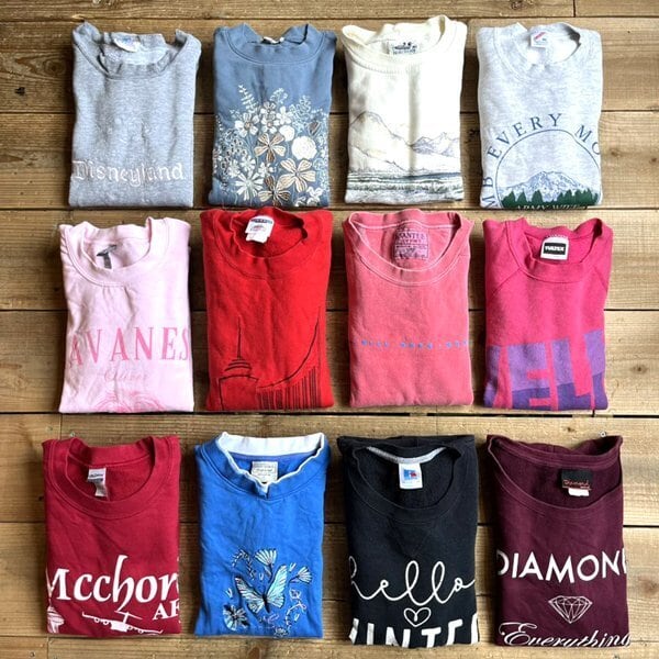 1点物◇バンズVANS花柄ロゴ刺繍スウェット古着SメンズレディースOK