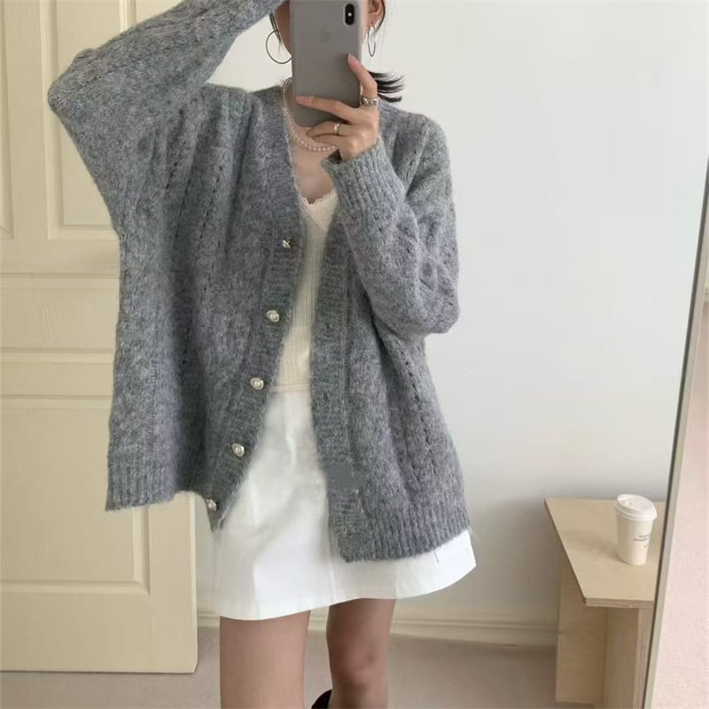 【outer】Vネックカーディガン Q6489