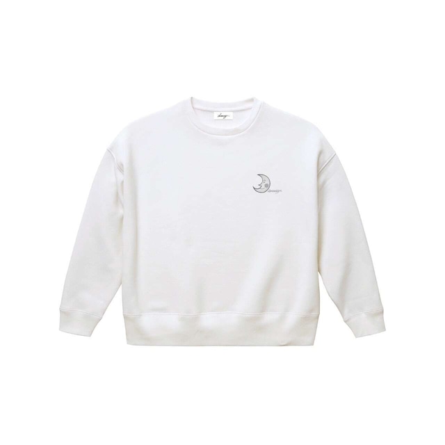 drowsy..FRONT MOON LOGO CREW SWEAT/ 23AW/ WH