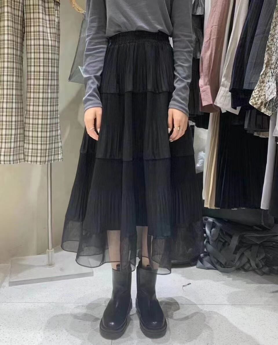 ランダムプリーツ　スカート　AJ11394-A008