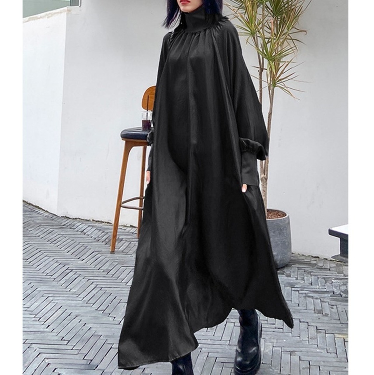 Turtleneck Long Loose Dress / タートルネック ロング ルーズ ワンピース