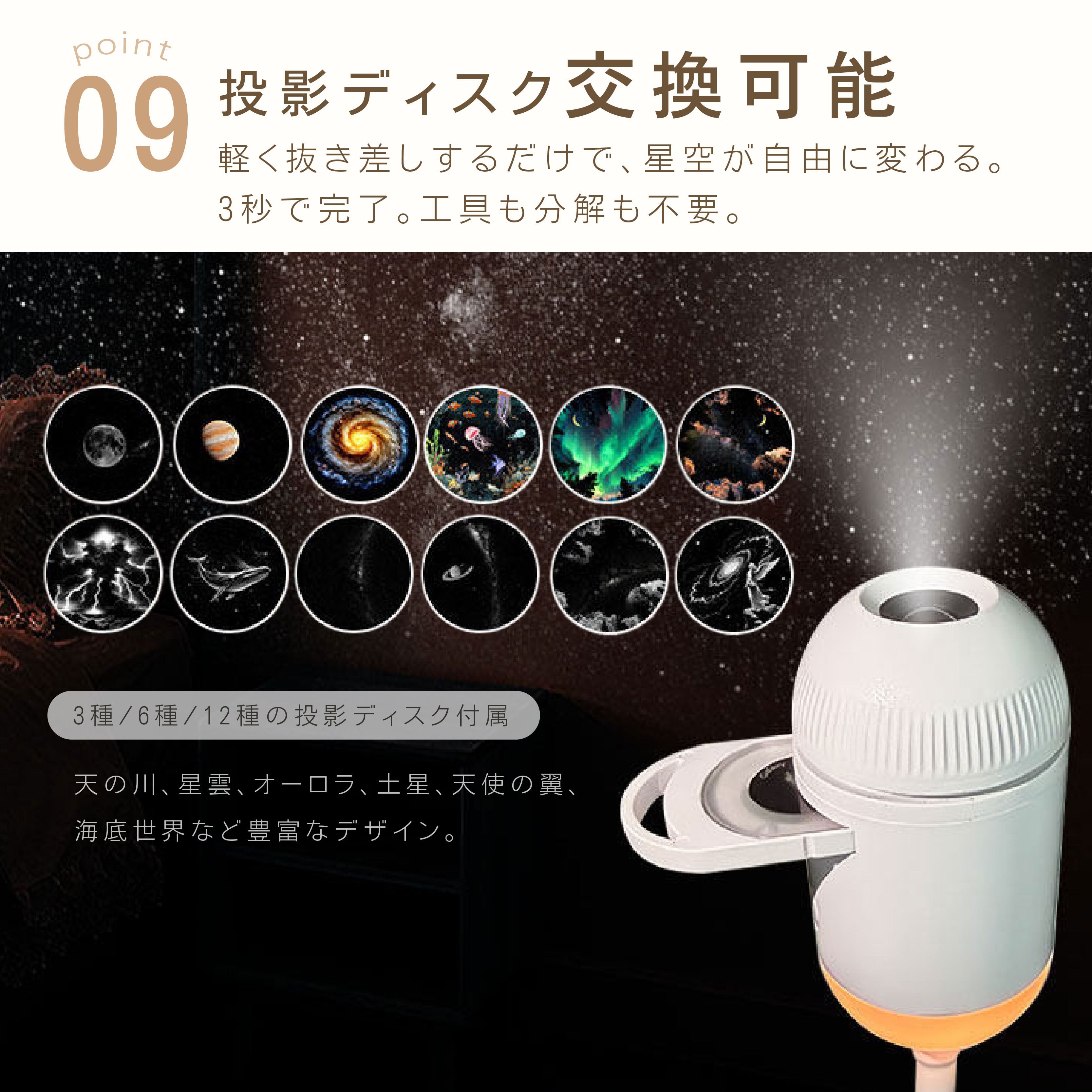 HY 207 . 星空プロジェクションライト ベッドサイド用 ナイトライト