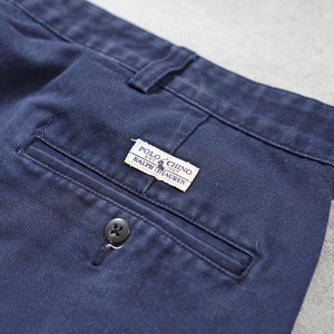 90s Polo by Ralph Lauren POLO CHINO HAMMOND navy W34L31相当 古着
