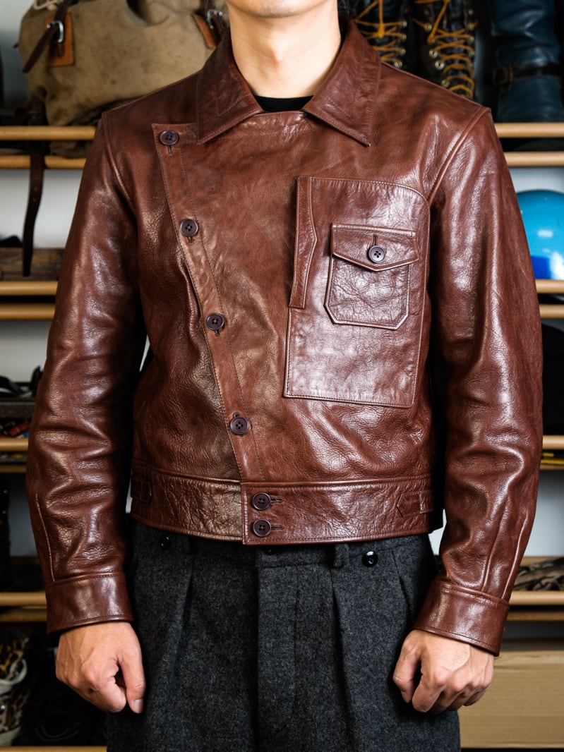 REAL SIMONS アビエーター 馬革 フライトジャケット ブラウンMサイズ AVIATOR 馬革 フライトジャケット ブラウン | REAL SIMONS