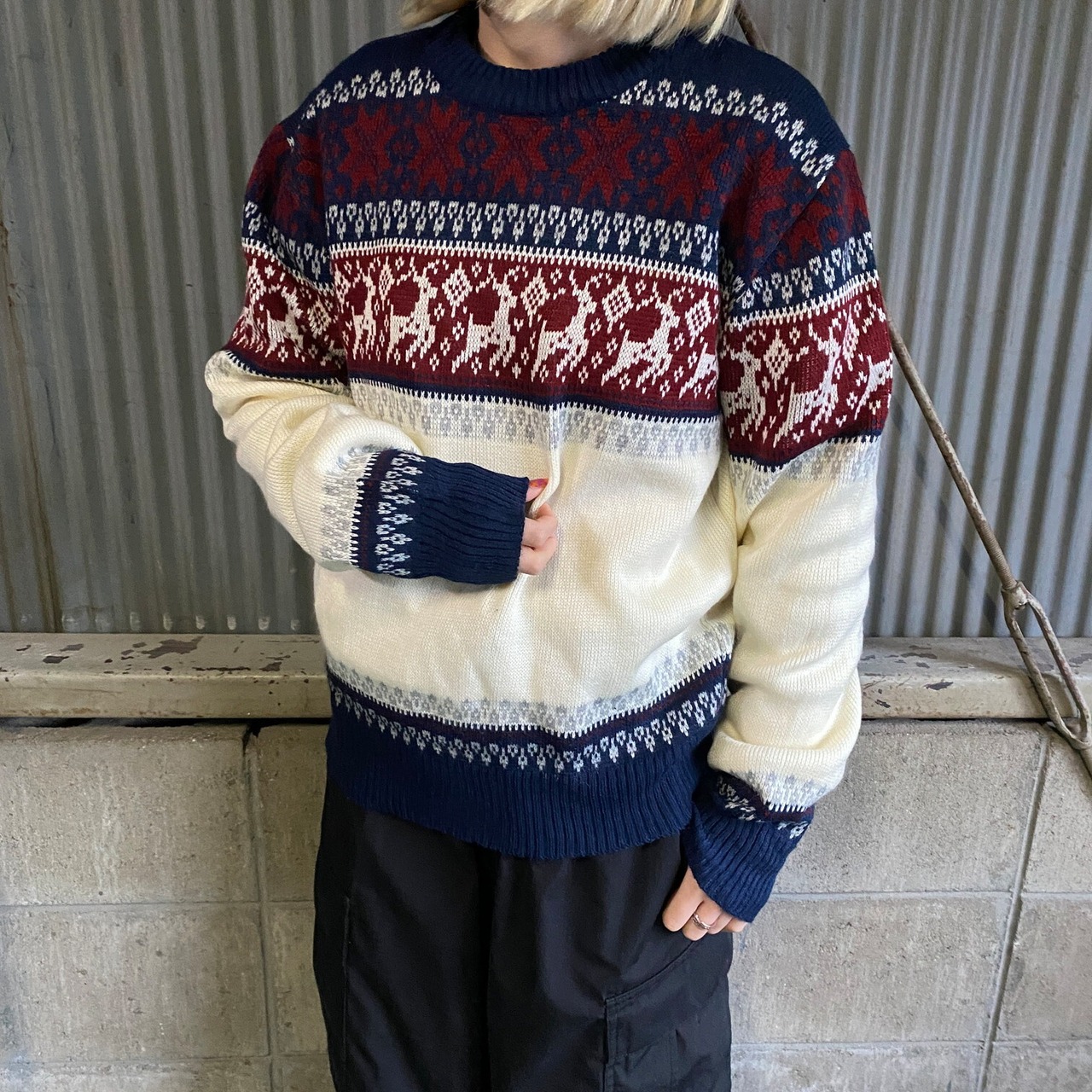 Townsley 80年代 ヴィンテージ ノルディック柄 アクリルニットセーター 
