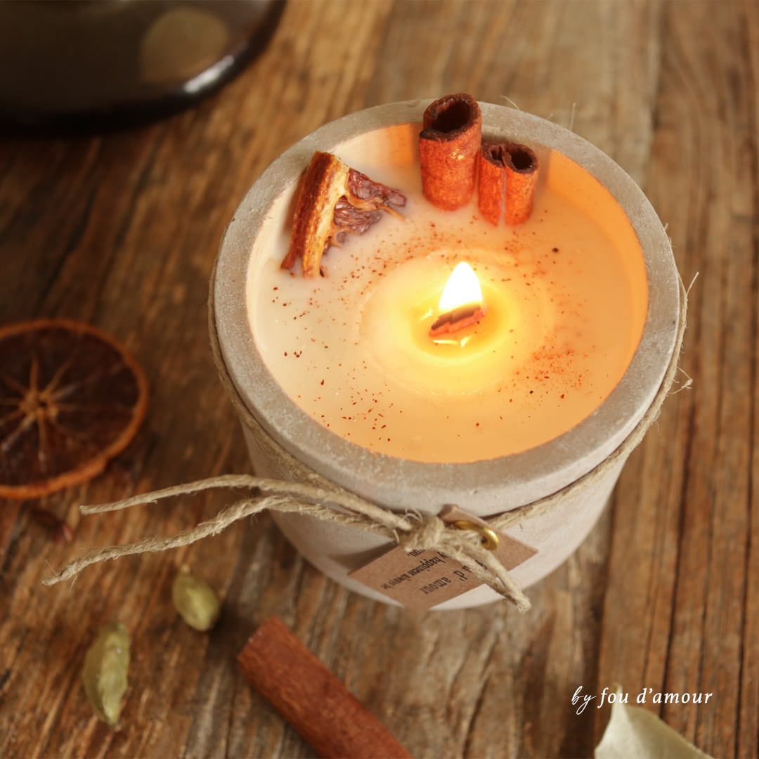 Chai Candle｜素焼き風の木芯キャンドル - unglazed style - | fou d