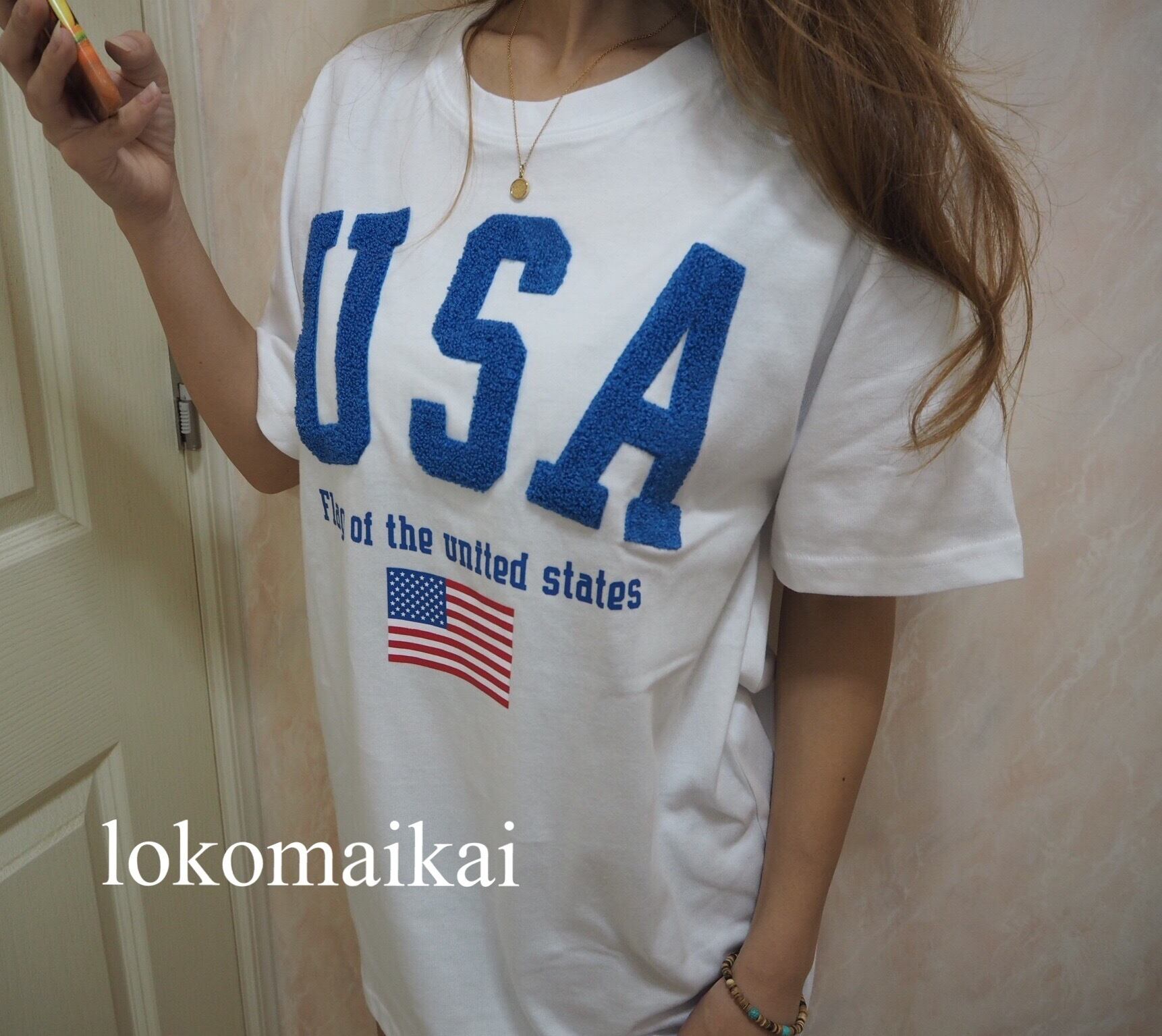 2018SS新作》サガラワッペンUSA Tシャツ | Lokomaikai